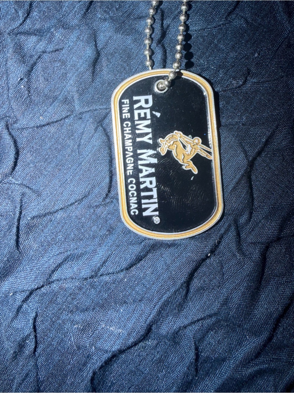 Black & Gold Dog Tag Pendant - Brand Logo Necklace